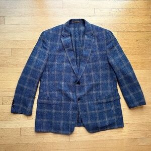 DAVIDE CENCI Made In Italy Blue Blazer 2Btn Roll Side Vents Wool Blend 54 2C